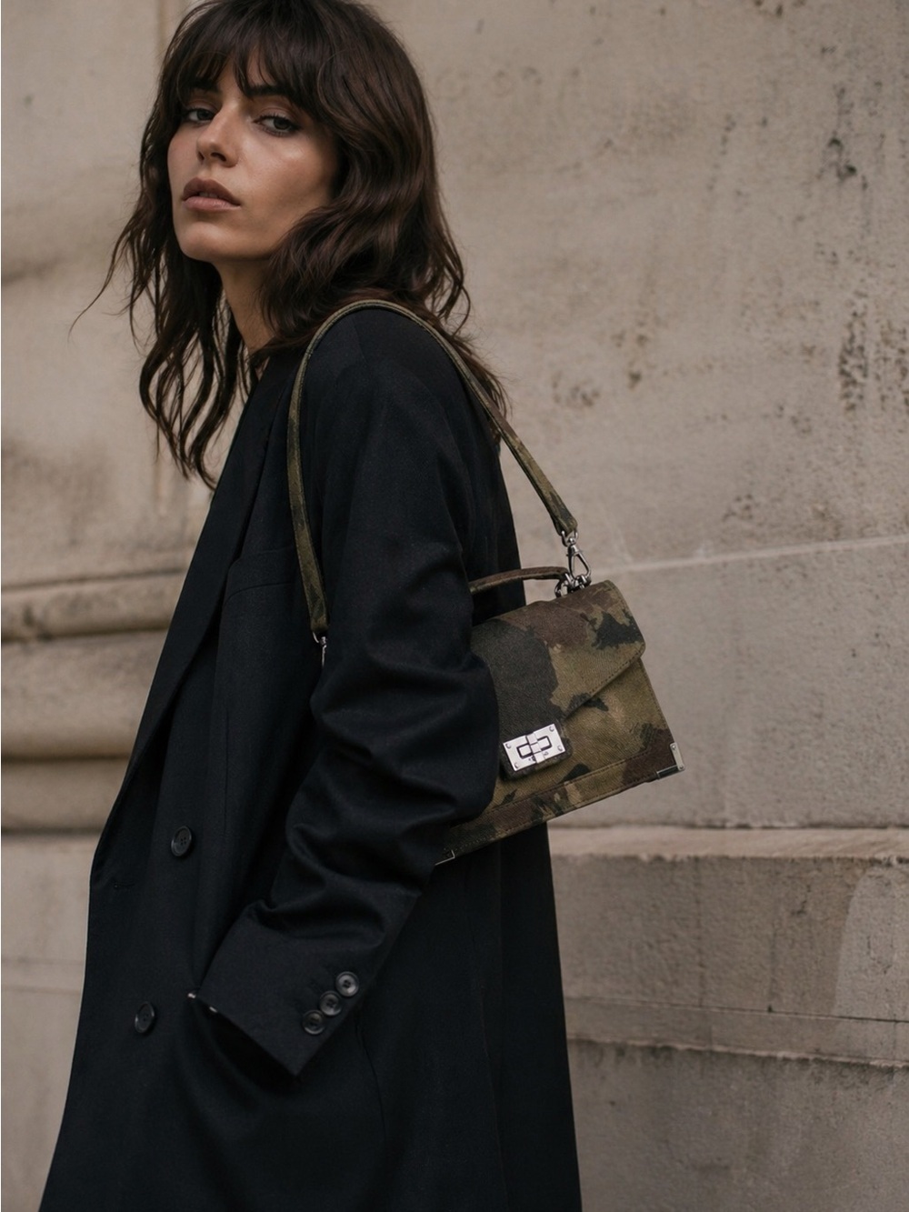 THE KOOPLES French Luxury Emily Camouflage Denim Bag NWT $495 MSRP